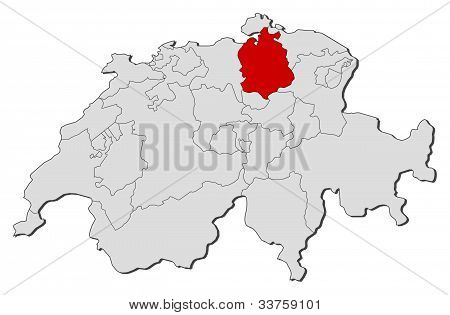 Swizerland, 취리히 강조의 지도