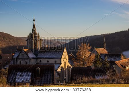 Evening Winter View Of The Bebenhausen Abbey And Church Near Tübingen In The Schönbuch Forest In Ger