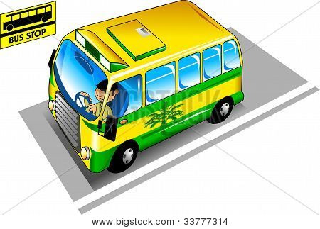 Autobus alla fermata Bus