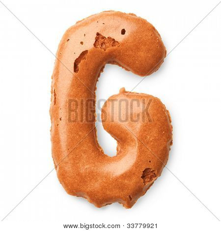 クッキーのアルファベットの文字 G