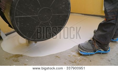 Workers Flood Floor Image Photo Free Trial Bigstock