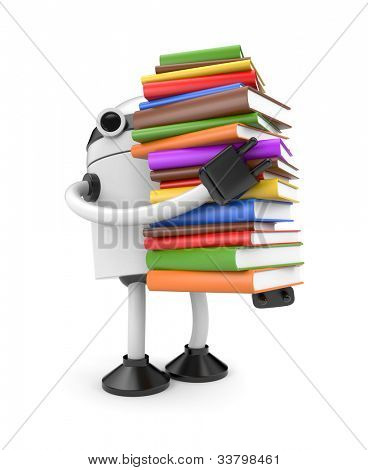 Robô com livros