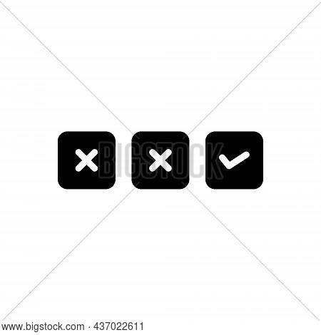 Black Solid Icon For Final End Closing Eventual Checklist Wrong Right