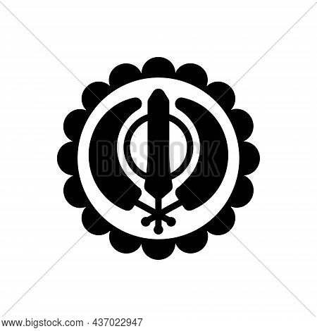 Black Solid Icon For Gurupurab Guru-nanak Gurmukhi Gurpurb Guru-purnima Jayanti Birthday Festival