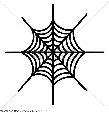 Spiderweb. Silhouette. Vector Illustration. A Sticky Victim Trap. Intricate Network. Hunter's Ambush