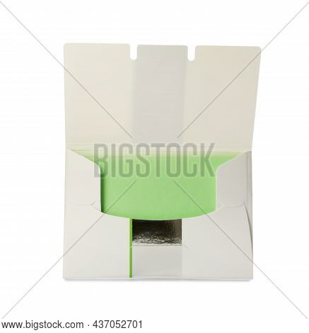 Package Of Facial Oil Blotting Tissues Isolated On White. Mattifying Wipes