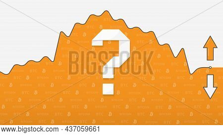 Next Move Of The Bitcoin Price On The Orange Graph Background