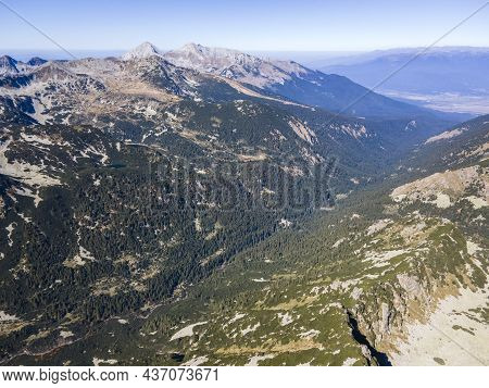 Amazing Aerial View Of Around Polezhan Peak, Pirin Mountain, Bulgaria