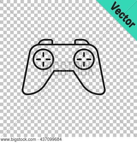 Black Line Game Controller Or Joystick For Game Console Icon Isolated ...