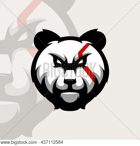 Panda Mascot Logo Design Vector With Modern Illustration Concept Style For Sport, Gaming, Esport, Te