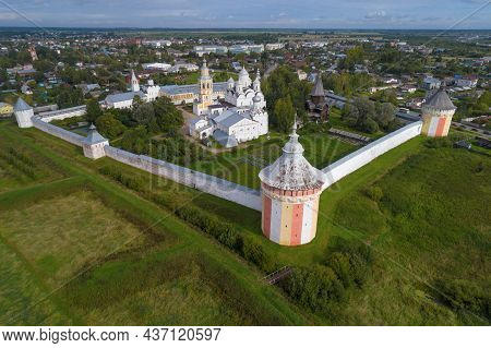 Aerial View Of The Ancient Spaso-prilutsky Dimitriev Monastery On A August Day. Vologda, Russia