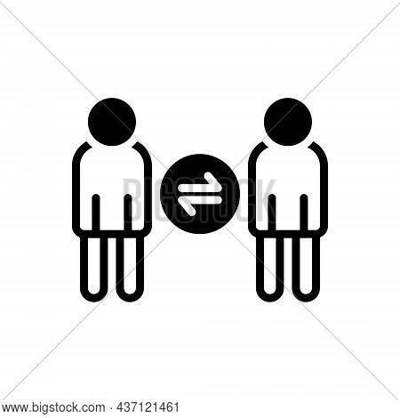 Black Solid Icon For Peer Rival Compeer Opponent Coequal