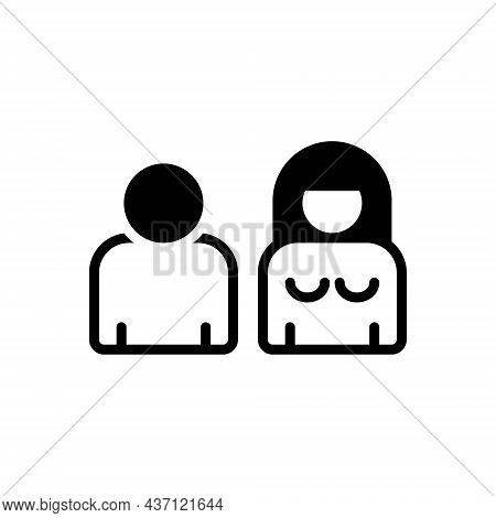 Black Solid Icon For Beside Near On-one-side Couple Alongside Hereabout Abreast-of