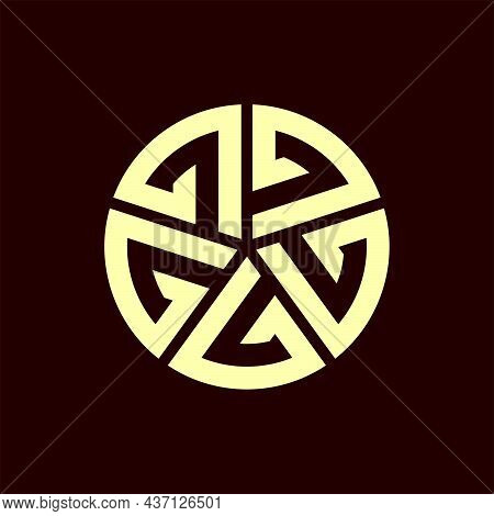 Initial Letter G, G5, 5g Or Number 7 Logo Template With Geometric Pentagonal Shield Illustration In 