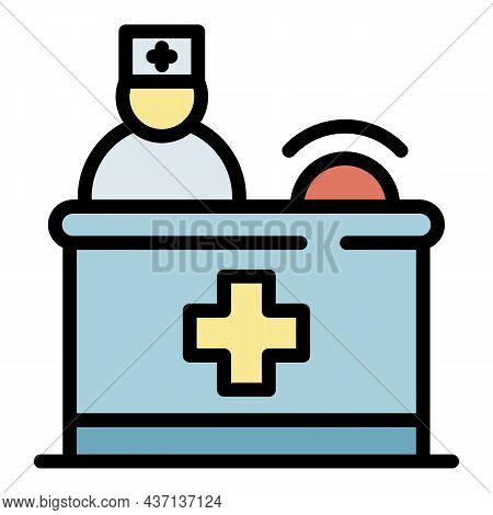 Private Clinic Reception Icon. Outline Private Clinic Reception Vector Icon Color Flat Isolated