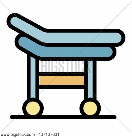 Gynecology Bed Icon. Outline Gynecology Bed Vector Icon Color Flat Isolated