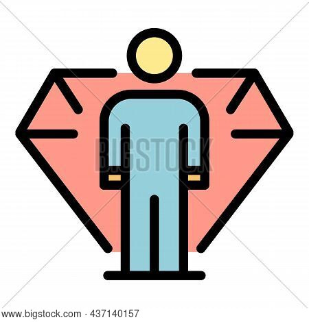 Diamond Winner Icon. Outline Diamond Winner Vector Icon Color Flat Isolated