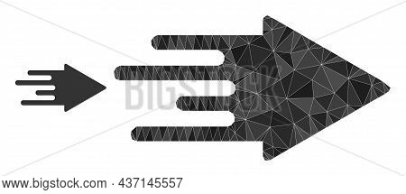 Low-poly Quick Arrow Icon On A White Background. Flat Geometric Polygonal Illustration Based On Quic