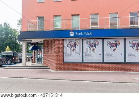 Starogard Gdanski, Poland - July 25, 2021: Pko Bp Bank Office.  Poland's Largest Bank Founded In 191