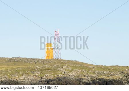Hvalnes Lighthouse Landscape, East Iceland Landmark. Iceland Scenery