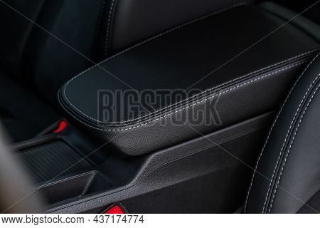 Armrest In The Car For Driver. Car Armrest