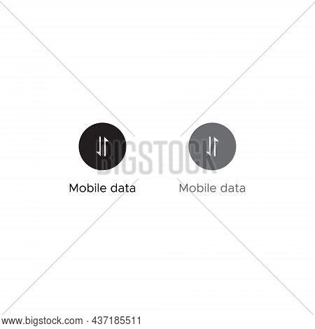 Mobile Data Button Icon Vector in Flat Style