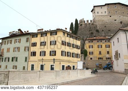 Rovereto, Italy - Oct 13, 2016: Medieval City And Fortress On Oct 13, 2016 In Rovereto, Italy. It Is