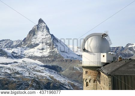 Gornergrat Viewpoint On Matterhorn Mountain In Zermatt, Switzerland