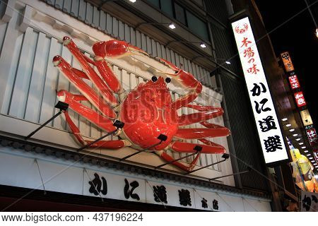 Osaka - December 24: Osaka Commercial Street At Dotonbori District Lon December 24, 2007 In Osaka, J