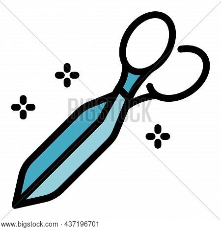 Scissors Shoe Repair Icon. Outline Scissors Shoe Repair Vector Icon Color Flat Isolated