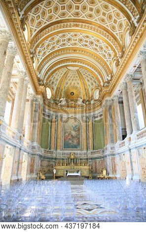 Caserta, Italy- Mar 30, 2019: Caserta Palace On Mar 30, 2019 In Caserta, Italy. It Has Been Featured