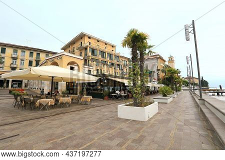 Gardone Riviera, Italy - Sept 18, 2019: City Centre On The Shore Of Lake Garda At Gardone Riviera, I