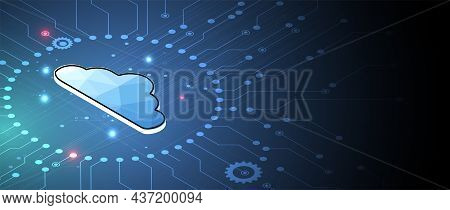 Cloud Technology. Integrated Digital Web Concept Background