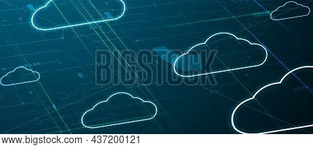 Cloud Technology. Integrated Digital Web Concept Background