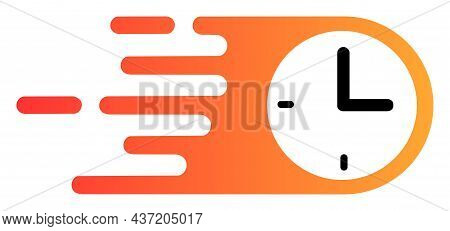 Quick Time Icon With Flat Style. Isolated Raster Quick Time Icon Image, Simple Style.