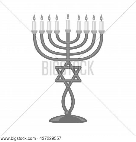 Vector Illustration Of Menorah And Star Sign. Web Element Of Menorah And Bright Stock Vector Illustr