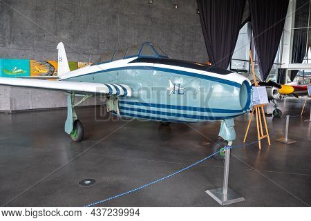 Krakow Poland September 2021 Yak-17 Early Jet Fighter, Prototype Soviet Aicraft On Display In Poland