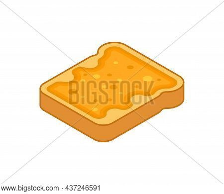 Toast With Orange Jam Isolated. Food Vector Illustration