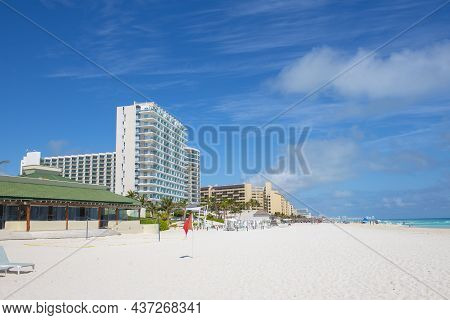 Cancun beach and Seadust Cancun Family Resort, Cancun, Quintana Roo QR, Mexico.