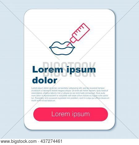 Line Lip Augmentation Icon Isolated On Grey Background. Hyaluronic Acid Lips Injection. Contour Plas