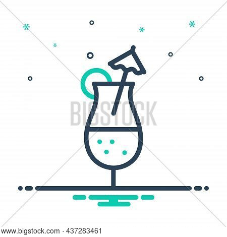 Mix Icon For Beverages Quencher Drink Tipple Cocktail Mock-tail Juice