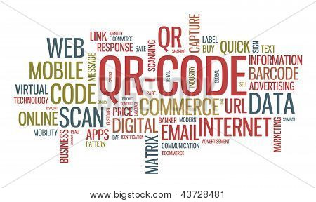 QR Code Word Cloud Illustration