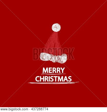 Red Hat Of Santa Claus With A White Tambourine, Christmas Day.
Red Hat Of Santa Claus, Merry Christm