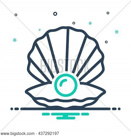 Mix Icon For Shell Pearl Scallop Seashell Aquatic Clams Nautical Cherrystone