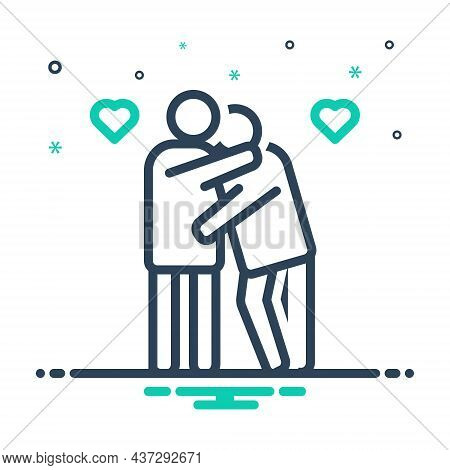 Mix Icon For Affair Relationship Liaison Connection Rapport Couple Love