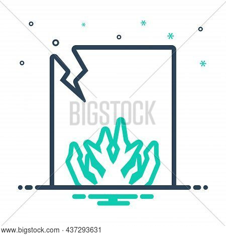 Mix Icon For Crack Rift Split Fissure Break Tearing Rupture Lapse Damage Gap