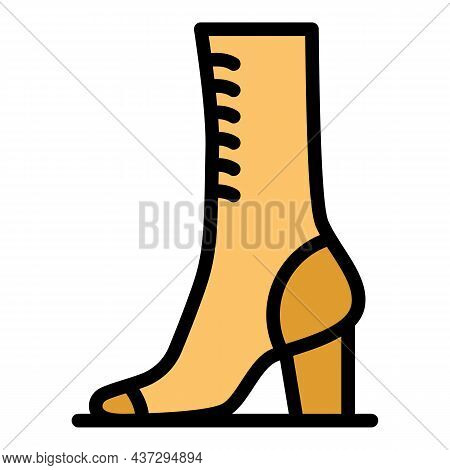 Woman Shoe Repair Icon. Outline Woman Shoe Repair Vector Icon Color Flat Isolated