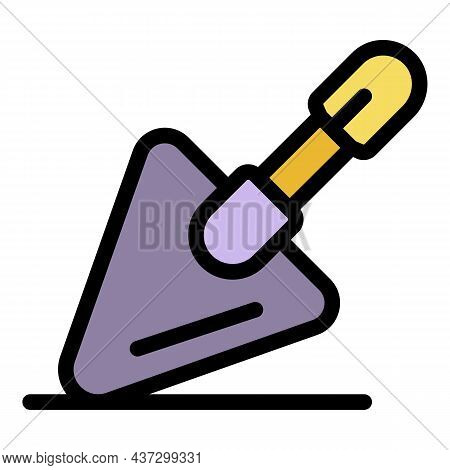 Tiler Trowel Icon. Outline Tiler Trowel Vector Icon Color Flat Isolated