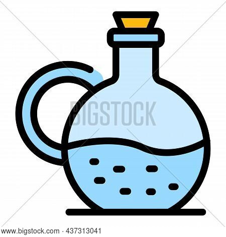 Carafe With Liquid Icon. Outline Carafe With Liquid Vector Icon Color Flat Isolated