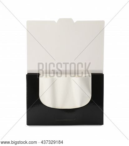 Package Of Facial Oil Blotting Tissues Isolated On White. Mattifying Wipes